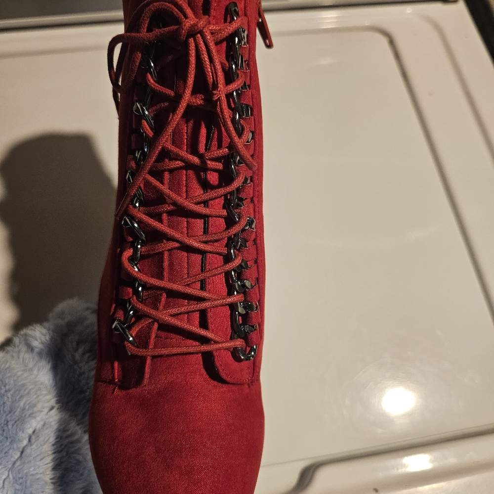 Platform red booties - Picture 2 of 5